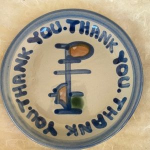 M.A. Hadley 4” Thank You plate/coaster. Great cond